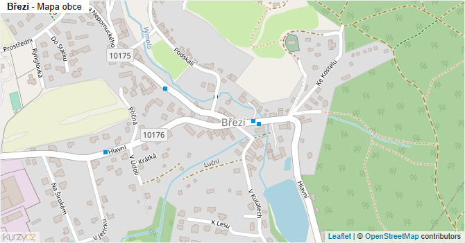 Březí - mapa obce