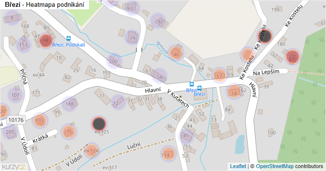 Březí - mapa podnikání