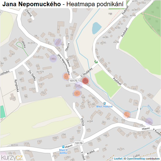 Mapa Jana Nepomuckého - Firmy v ulici.