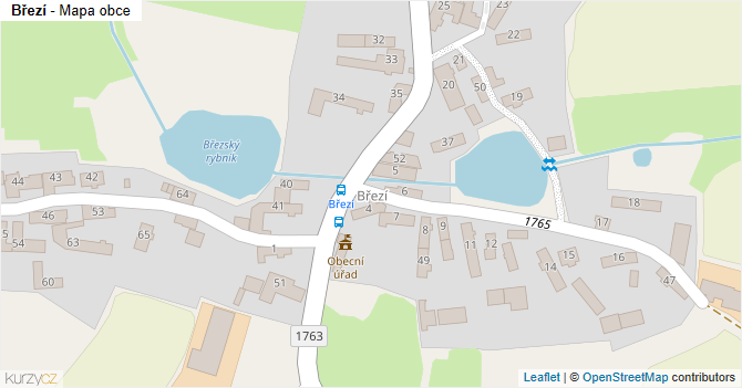 Březí - mapa obce