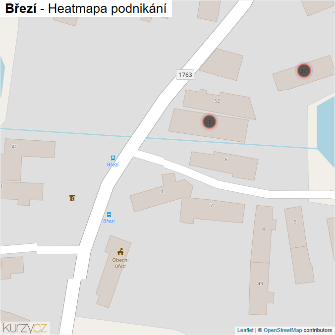 Mapa Březí - Firmy v obci.