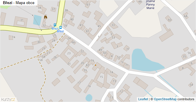 Březí - mapa obce