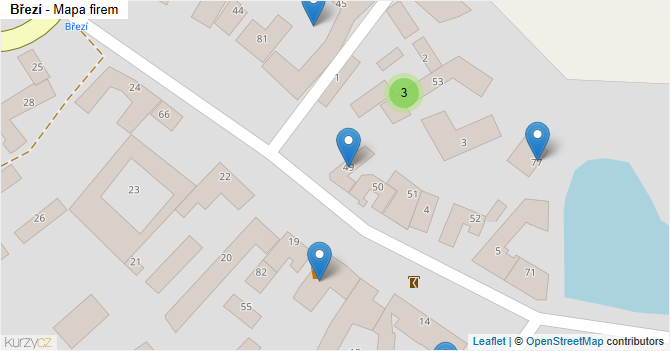 Březí - mapa firem