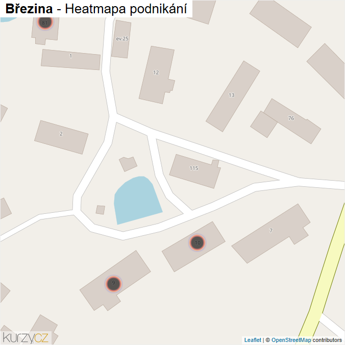 Mapa Březina - Firmy v obci.