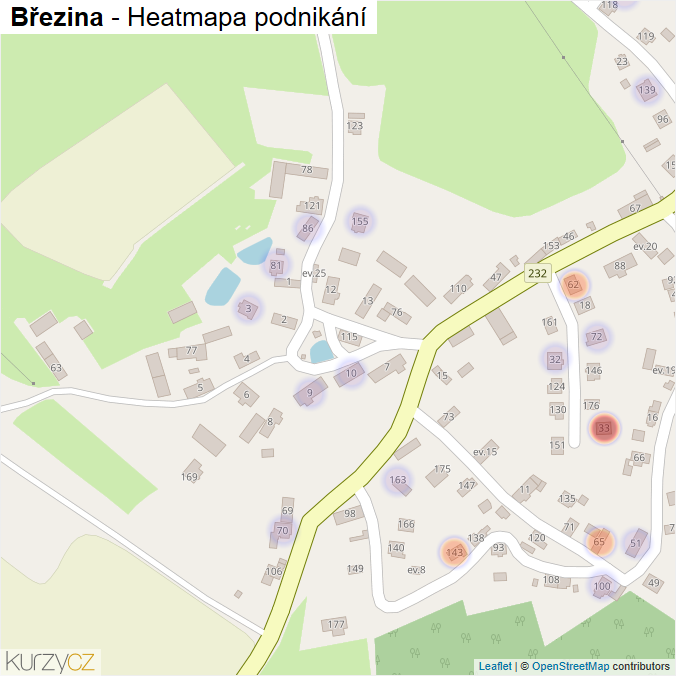 Mapa Březina - Firmy v části obce.