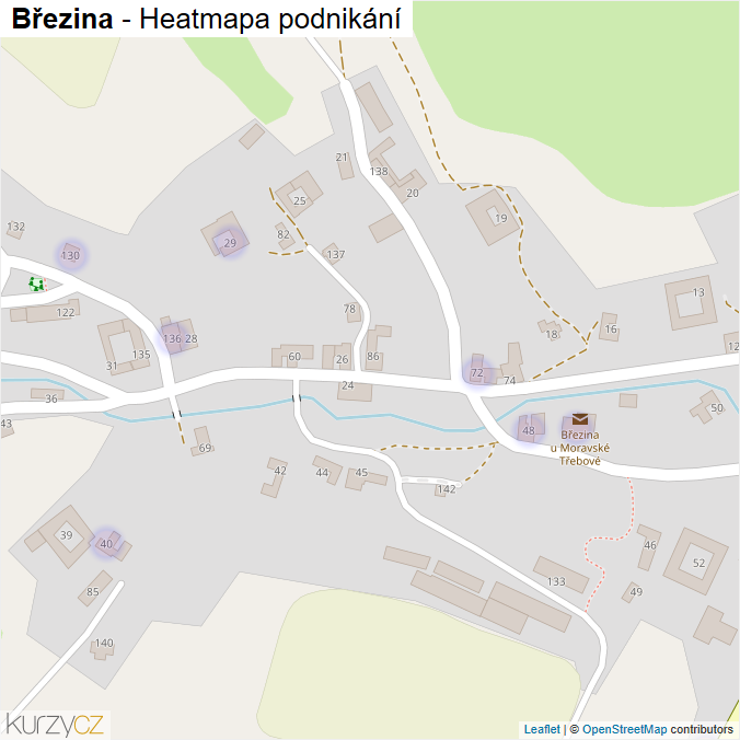 Mapa Březina - Firmy v části obce.