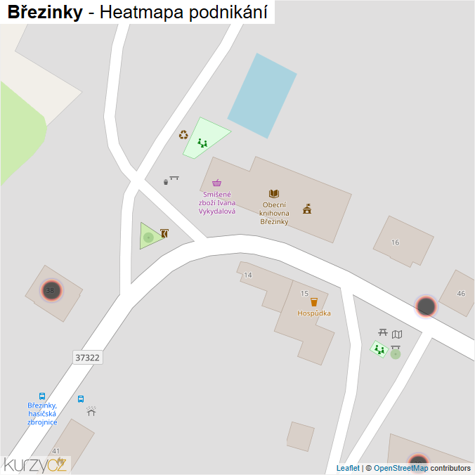 Mapa Březinky - Firmy v obci.