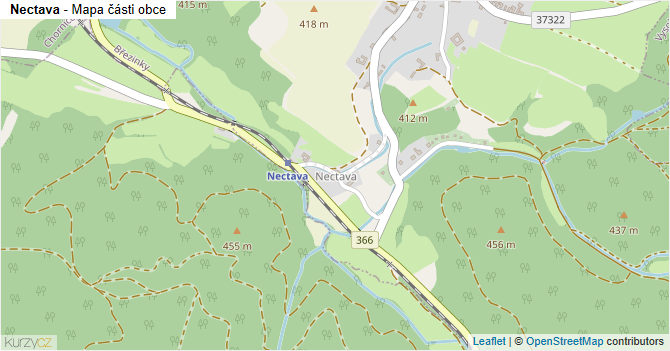 Nectava - mapa části obce