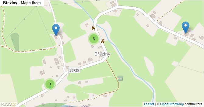 Březiny - mapa firem