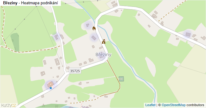 Březiny - mapa podnikání