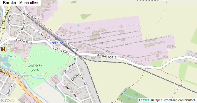 Borská - mapa ulice