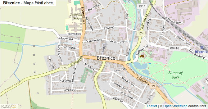 Březnice - mapa části obce