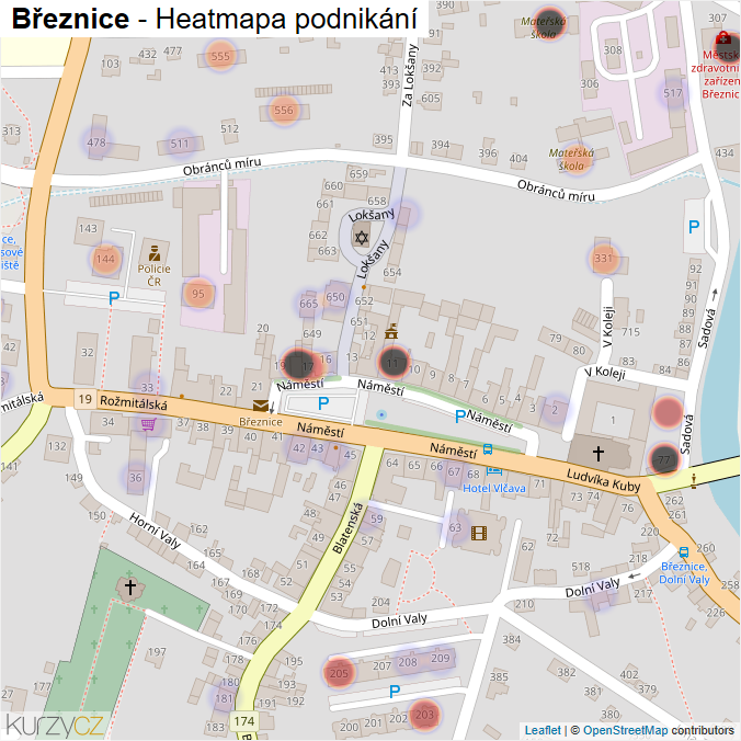Mapa Březnice - Firmy v části obce.