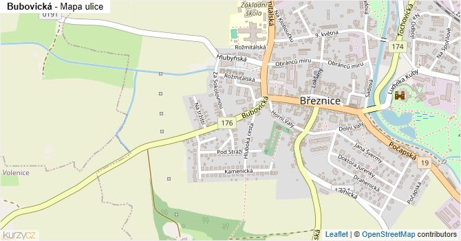 Bubovická - mapa ulice
