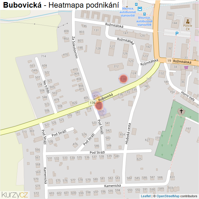 Mapa Bubovická - Firmy v ulici.