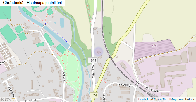 Chrástecká - mapa podnikání