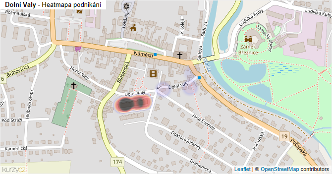 Dolní Valy - mapa podnikání