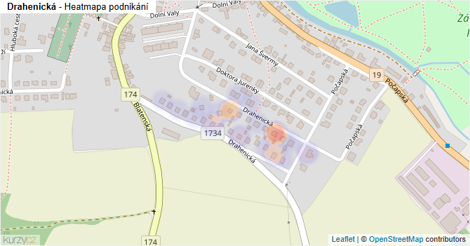 Drahenická - mapa podnikání