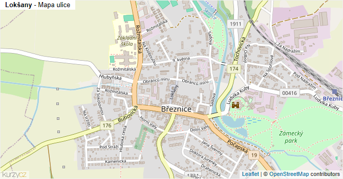 Lokšany - mapa ulice