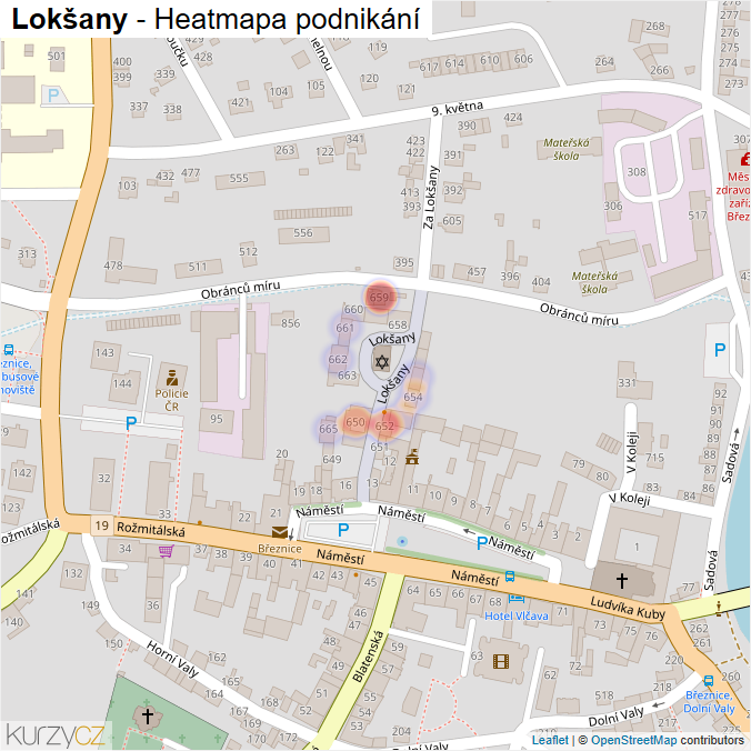 Mapa Lokšany - Firmy v ulici.
