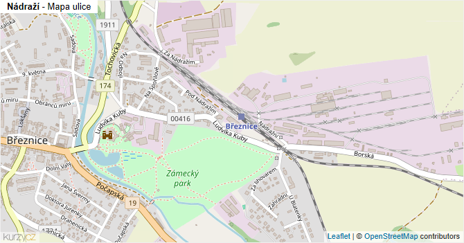 Nádraží - mapa ulice