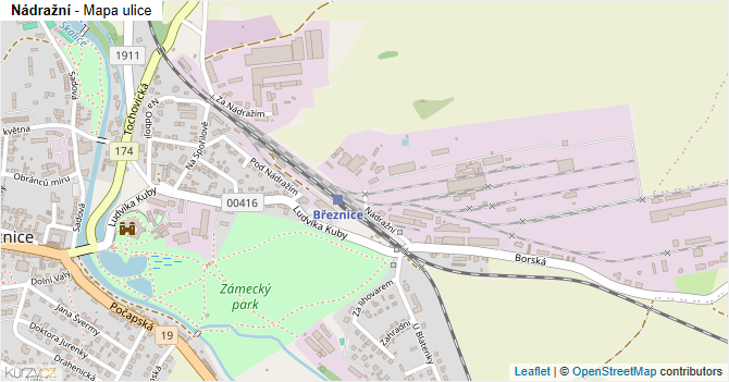 Nádražní - mapa ulice