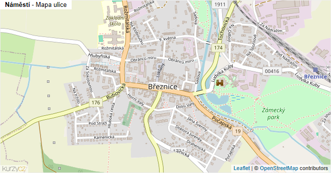 Náměstí - mapa ulice