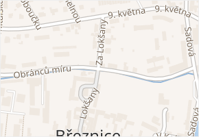 Obránců míru v obci Březnice - mapa ulice