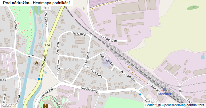 Pod nádražím - mapa podnikání