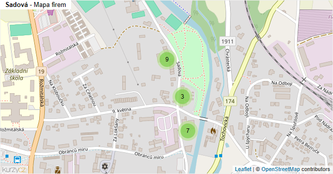Sadová - mapa firem