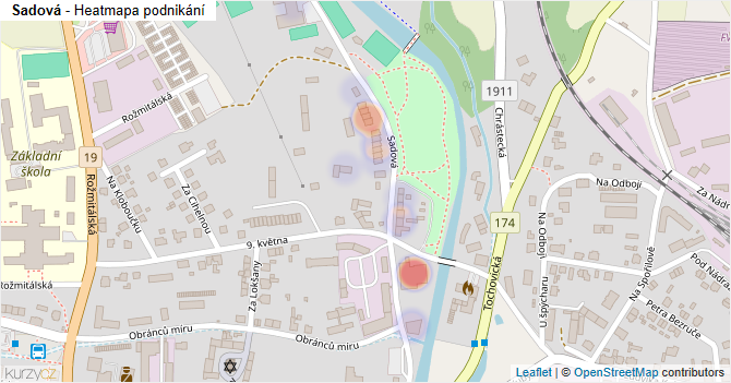 Sadová - mapa podnikání