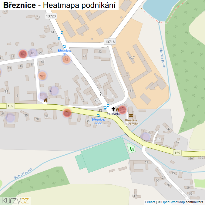 Mapa Březnice - Firmy v části obce.