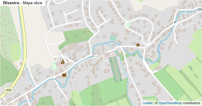 Březnice - mapa obce