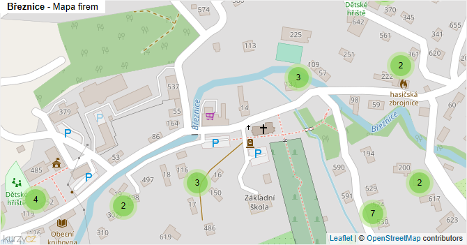 Březnice - mapa firem