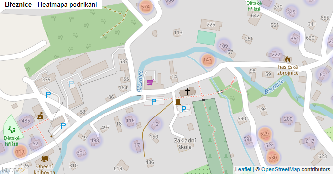 Březnice - mapa podnikání