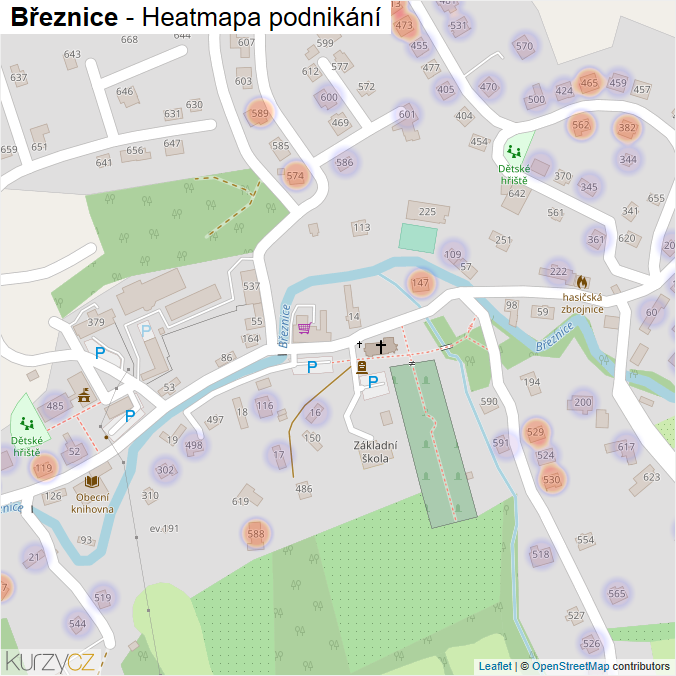 Mapa Březnice - Firmy v části obce.