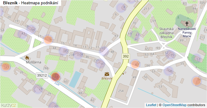Březník - mapa podnikání