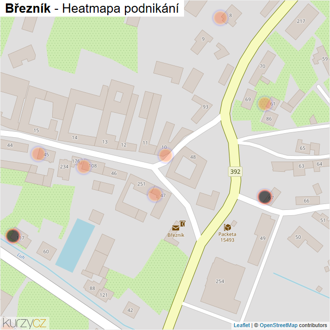Mapa Březník - Firmy v obci.
