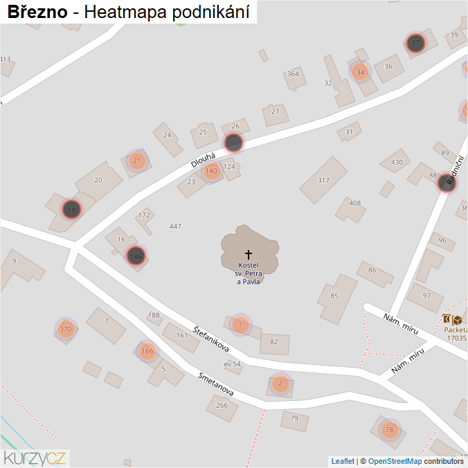 Mapa Březno - Firmy v obci.