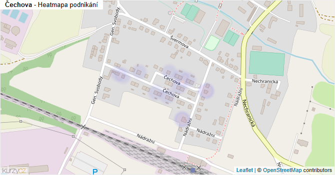 Čechova - mapa podnikání