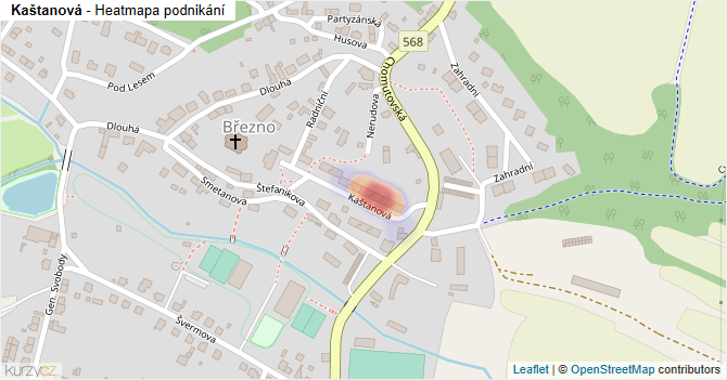 Kaštanová - mapa podnikání