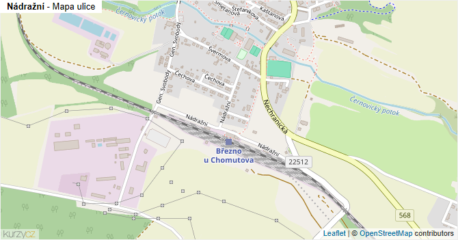 Nádražní - mapa ulice