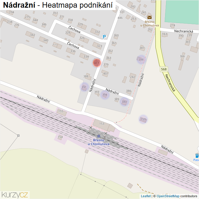 Mapa Nádražní - Firmy v ulici.