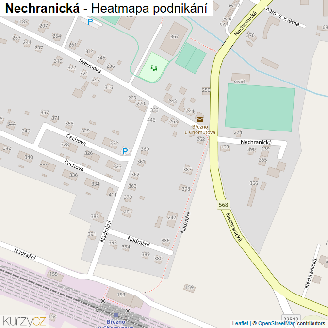Mapa Nechranická - Firmy v ulici.