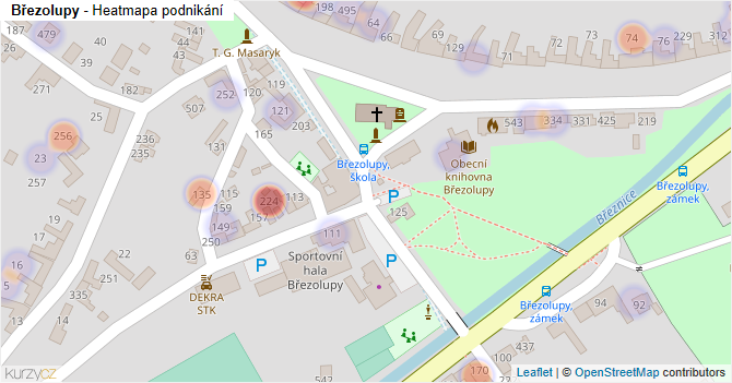 Březolupy - mapa podnikání