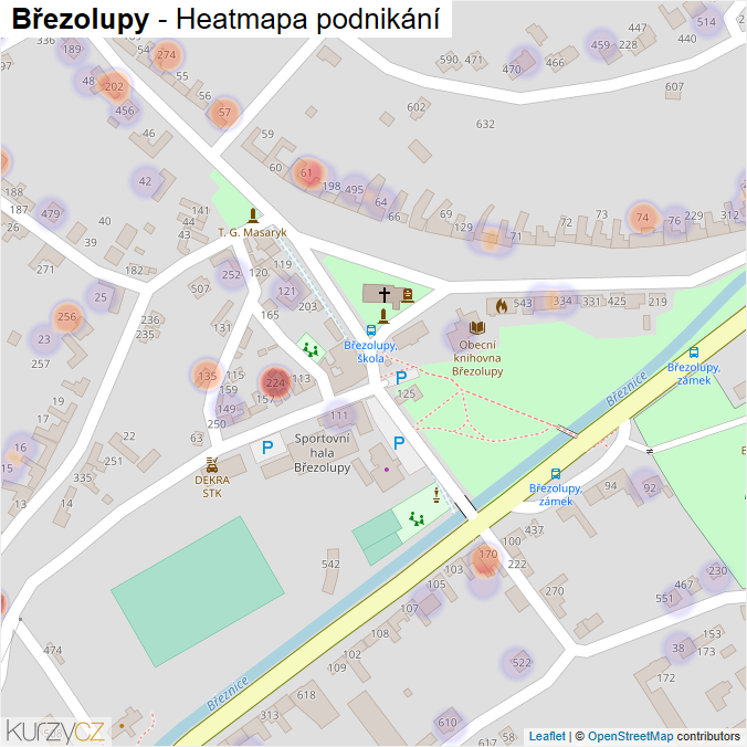 Mapa Březolupy - Firmy v části obce.