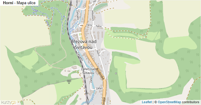 Horní - mapa ulice