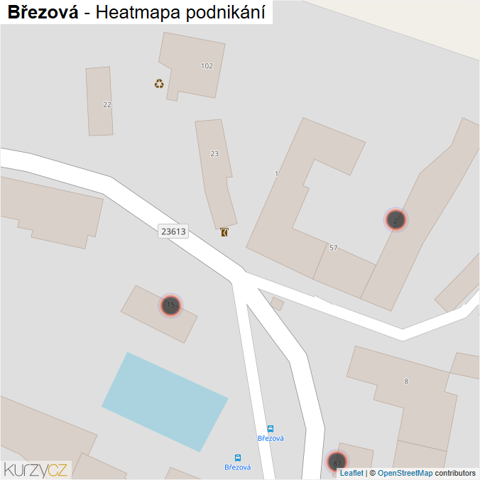 Mapa Březová - Firmy v obci.