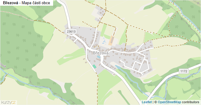 Březová - mapa části obce
