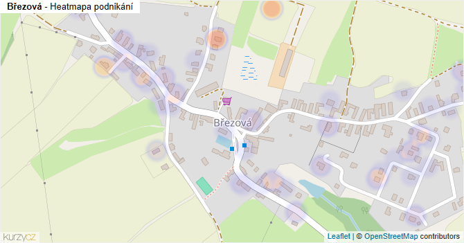 Březová - mapa podnikání